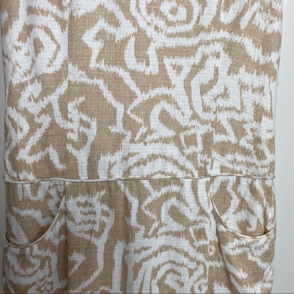 PENDLETON Tan & Ivory Drop Waist Sheath Dress! 4 - Picture 3 of 9